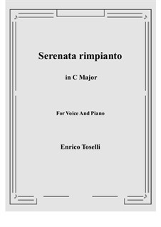 Serenade (Serenata rimpianto): C maior by Enrico Toselli
