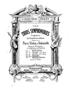 Fragments: Movements I, III, for violin, cello and piano by Wolfgang Amadeus Mozart