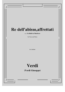 A Masked Ball: Re dell'abisso, affrettati (e minor) by Giuseppe Verdi