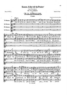 Gehn wir im Prater, K.558: Gehn wir im Prater by Wolfgang Amadeus Mozart