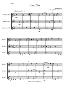 Haec Dies: For three clarinets by William Byrd
