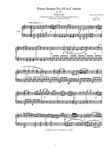 Sonata for Piano No.14 in C Minor, K.457: para um único musico (Editado por H. Bulow) by Wolfgang Amadeus Mozart