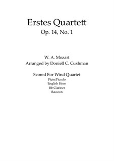 Erstes Quartett, Op.14: Erstes Quartett by Wolfgang Amadeus Mozart
