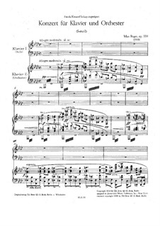 Concerto for Piano and Orchestra in F Minor, Op.114: Partitura completa by Max Reger