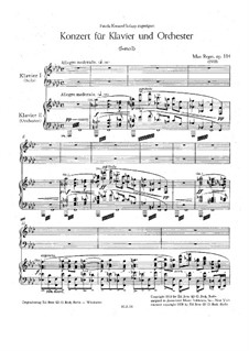 Concerto for Piano and Orchestra in F Minor, Op.114: Partitura completa by Max Reger