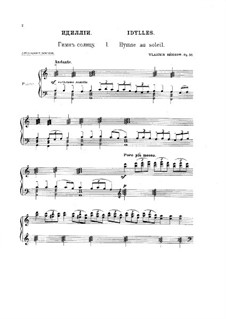 Three Idylls, Op.50: Para Piano by Vladimir Ivanovich Rebikov
