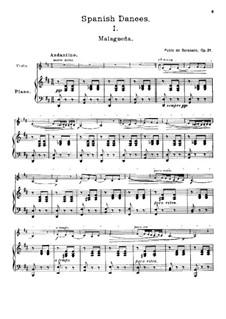 Malagueña, Op.21: para violino by Pablo de Sarasate