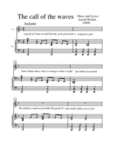 The call of the waves: Partitura Piano-vocal by Arnold Wohler