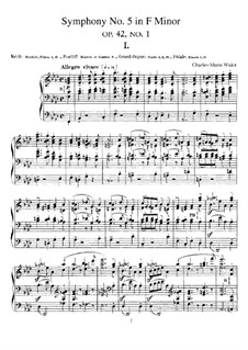 Symphony for Organ No.5, Op.42: para um único musico (Editado por H. Bulow) by Charles-Marie Widor