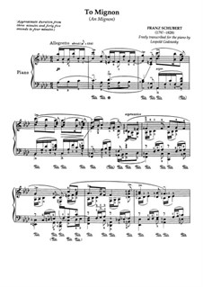 To Mignon, D.161 Op.19 No.2: arranjo para piano by Franz Schubert