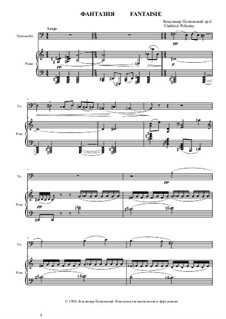 Фантазия для виолончели и фортепиано, Op.6: Партитура by Vladimir Polionny