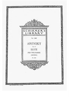 Suite for Two Pianos Four Hands No.1, Op.15: primeira parte, segunda parte by Anton Arensky