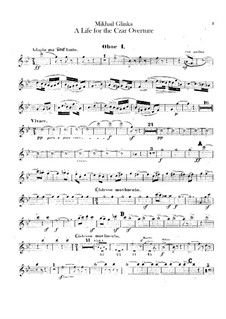 Overture: parte de oboes by Mikhail Glinka