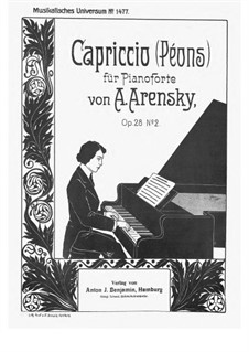 Capriccio, Op.28 No.2: Para Piano by Anton Arensky