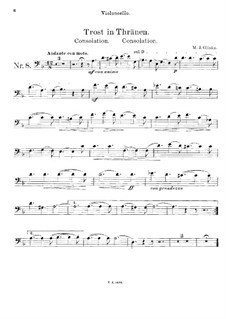 Consolation for Cello and Piano: parte Solo by Mikhail Glinka