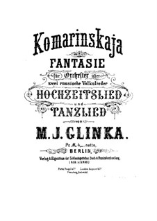 Kamarinskaya: partitura completa by Mikhail Glinka
