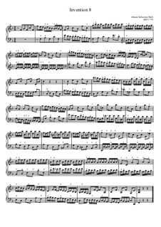 No.8 in F Major, BWV 779: Para Piano by Johann Sebastian Bach