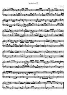No.13 in A Minor, BWV 784: Para Piano by Johann Sebastian Bach