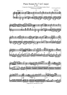 Sonata for Piano No.7 in C Major, K.309: para um único musico (Editado por H. Bulow) by Wolfgang Amadeus Mozart
