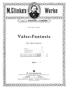 Waltz-Fantasia in B Minor: para piano de quadro mãos by Mikhail Glinka