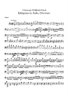 Iphigenia in Aulis, Wq.40: abertura - violoncelo parte by Christoph Willibald Gluck