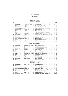 Esther, HWV 50b: Partitura piano-vocal by Georg Friedrich Händel