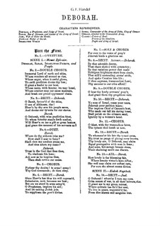Deborah, HWV 51: Partitura piano-vocal by Georg Friedrich Händel