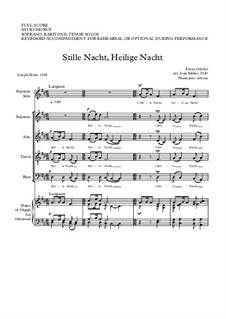 Piano-vocal score: SATB by Franz Xaver Gruber