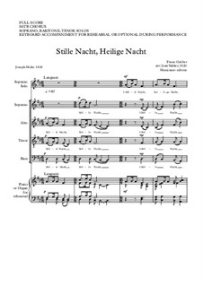 Vocal version: SATB by Franz Xaver Gruber