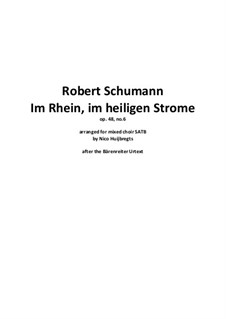 No.6  In the Rhine, in the Sacred Stream: partituras de vocais by Robert Schumann