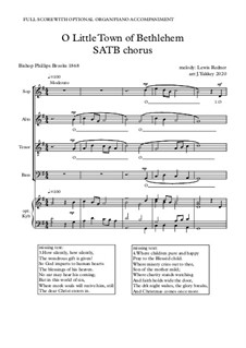 Vocal version: SATB by Lewis Henry Redner