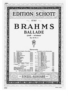 Six Pieces, Op.118: No.3 Ballade by Johannes Brahms