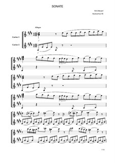 Sonata for Piano No.1 in C Major, K.279: para duas guitarras by Wolfgang Amadeus Mozart