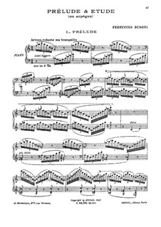 Prélude & Etude (en arpèges), BV 297: Prélude & Etude (en arpèges) by Ferruccio Busoni