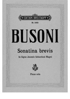 Sonatina for Piano No.5 'In Signo Joannis Sebastiani Magni', BV 280: para um único musico (Editado por H. Bulow) by Ferruccio Busoni