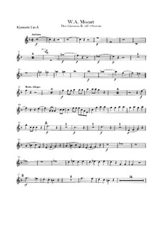 Overture: parte clarinetas by Wolfgang Amadeus Mozart
