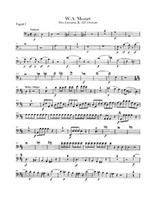 Overture: parte fagotes by Wolfgang Amadeus Mozart