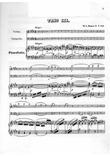 Piano Trio No.4 in E Major, K.542: partituras completas, partes by Wolfgang Amadeus Mozart