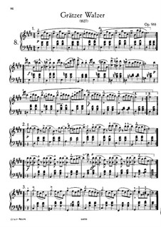 Twelve Graz Waltzes, D.924 Op.91: Para Piano by Franz Schubert