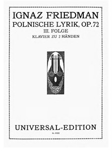 Polnische Lyrik, Op.72: Polnische Lyrik by Ignaz Friedman