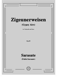 Zigeunerweisen (Gypsy Airs), Op.20: para Violoncelo e piano by Pablo de Sarasate