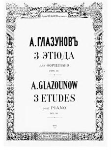 Three Etudes, Op.31: set completo by Alexander Glazunov