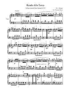 Rondo alla turca: para um único musico (Editado por H. Bulow) by Wolfgang Amadeus Mozart