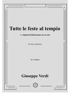 Tutte le feste al tempio: E minor by Giuseppe Verdi