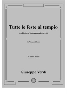 Tutte le feste al tempio: E flat minor by Giuseppe Verdi