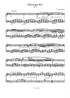Nocturne No.2 in A Major, Op.12: Para Piano by Theodor Leschetizky