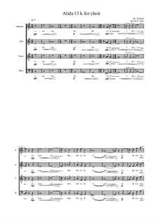 Alida No.13 for Choir: Version k, MVWV 1436 by Maurice Verheul