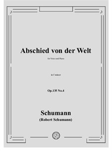 No.4 Abschied von der Welt: F minor by Robert Schumann