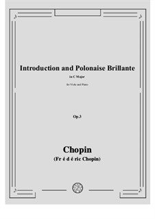 Introduction and Polonaise Brilliant in C Major, Op.3: para viola e piano by Frédéric Chopin