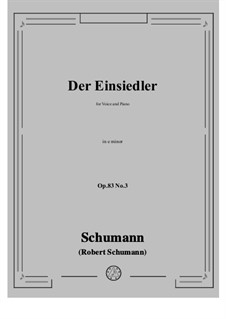 No.3 Der Einsiedler: E minor by Robert Schumann